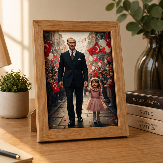 23 Nisan Ahşap Çerçeve ile Fotoğraf