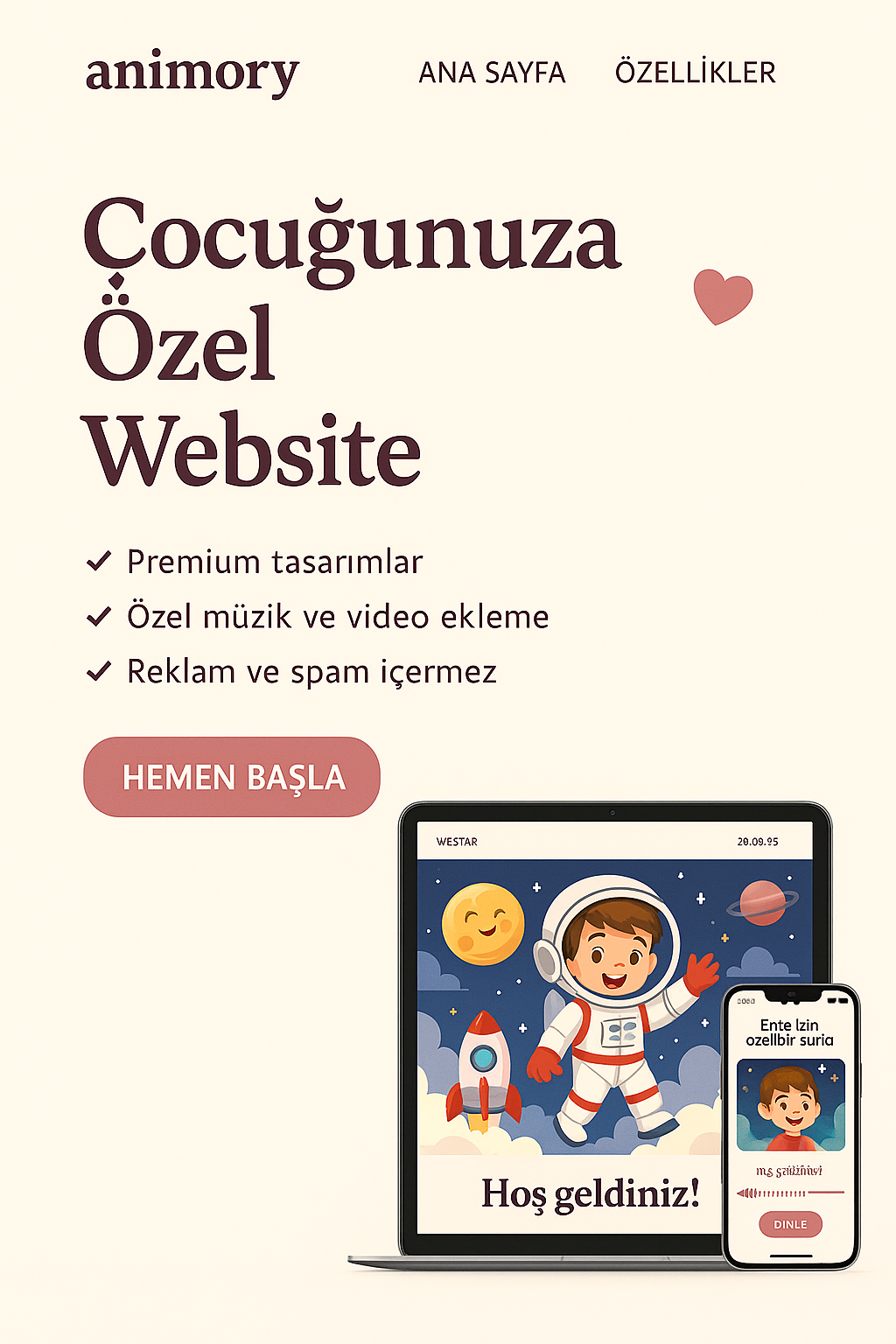 Çocuğunuza Özel Website | İsme Özel Dijital Web Sayfası